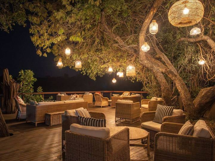 Lounge at night, Jock Safari Lodge