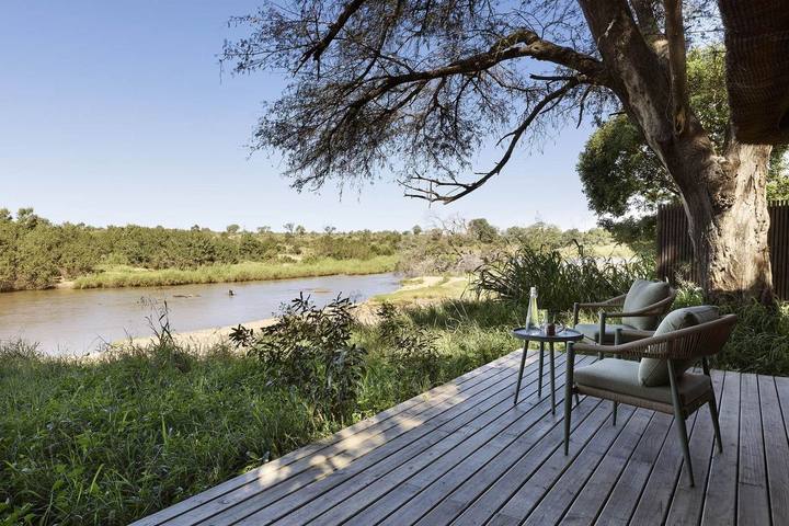 River luxury room deck, Lion Sands