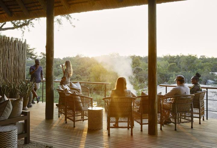 Founders Camp deck at sunset, Londolozi