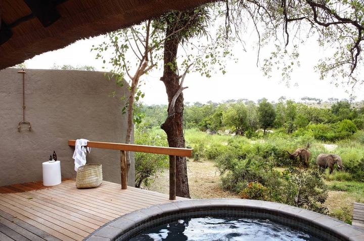 Varty Camp pool elephants, Londolozi
